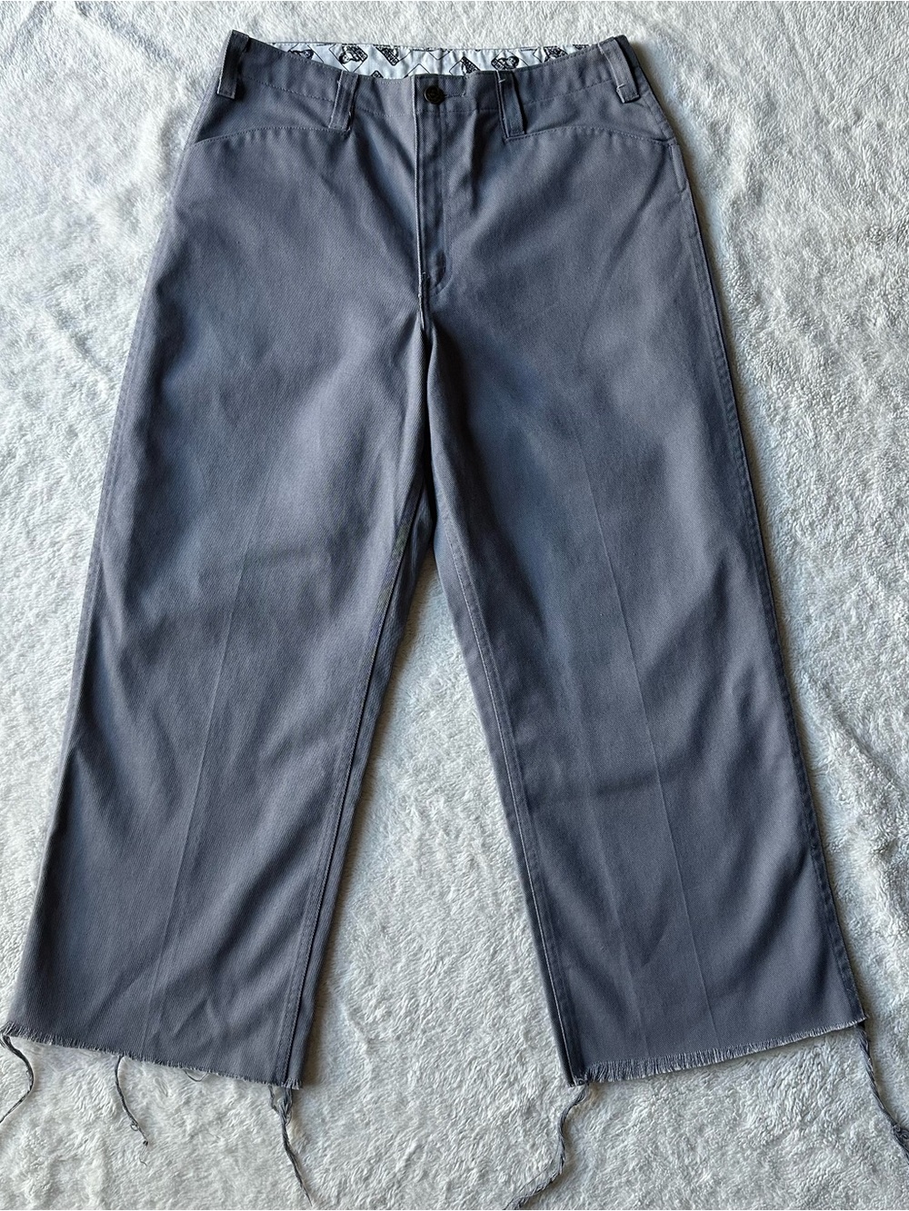 Ben Davis Original Ben’s Work Pants sz 32”x25” Light Gray Raw Hem Workwear